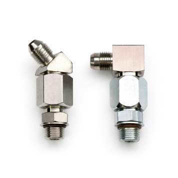 Filter: In Line 90 Degree, 9/16 - 18 thread, 100 MESH (Filters out particles .006 and larger.)